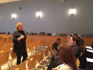  New Jersey Assemblywoman Valerie Vaineri Huttle (D-Englewood) meets with parents and administrators at The Moriah School in Englewood as part of Teach NJS’ Schools in Session initiative. 